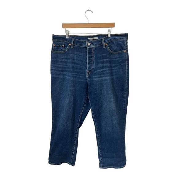 Levi’s | Women’s Plus Size Wedgie Straight High Rise Dark Wash Button Fly Jeans - Picture 2 of 9